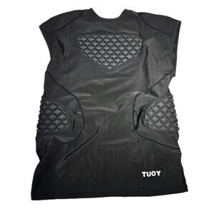 Padded Sleeveless Compression Shirt Basketball Football Mens LARGE Moisture Wick